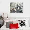 thumbnail image 5 of BCIIG Ships Compass Map Canvas Wall Art Decor for Living Room Bedroom Office - High Resolution Artwork Prints 20x16in, 5 of 6