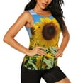 thumbnail image 2 of Daiia Sky Golden Sunflower Field B Printed Womens Workout Tops for Women Quick-dry Tank Tops Mesh Yoga Shirts Athletic Running Tank Tops Sleeveless Gym Clothes-Large, 2 of 7