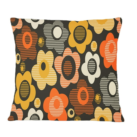 Designart Retro Floral Pattern VII' Mid-Century Modern Throw Pillow - 12x20