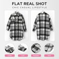 thumbnail image 6 of Women's Long Flannel Plaid Jacket Shacket Cozy Lapel Button Down Shirt Jacket Fuzzy Trench Coat, 6 of 6