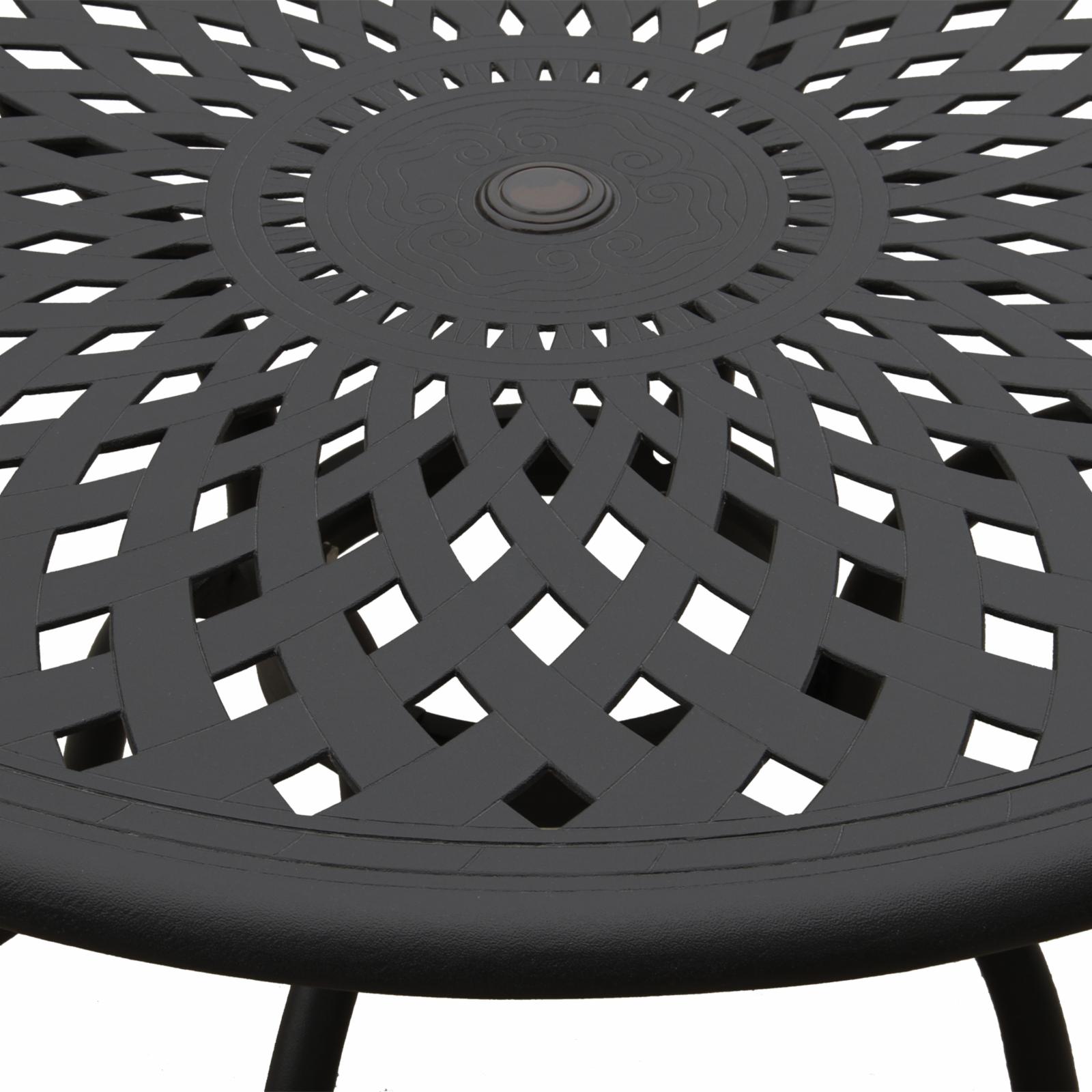 Oakland Living Modern Outdoor Mesh Aluminum 48 in. Round Patio Dining Table - Black - image 2 of 4