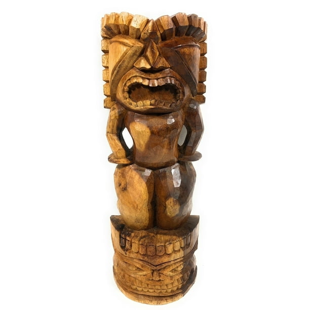 Stacked Tiki Ku And Kanaloa 26" Outdoor Tiki Statue yda1100365
