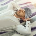thumbnail image 5 of EXHUMKY Grey Satin Night Sleeping Hat for Adult Hair and Comfort, Cap 1 Pc, 5 of 6