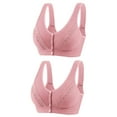 thumbnail image 1 of Plebaso Wireless Front Closure Bras for Women 2 Pack Full Coverage Everyday Bras Push up Comfort Bralettes, 1 of 2