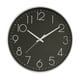 thumbnail image 1 of Reloj de pared silencioso de 8 pulgadas, sin tictac, decorativo, fácil de leer, redondo, para el hogar, sala de estar, marco blanco, negro, palabra blanca, 1 of 12