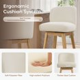 thumbnail image 3 of ReNest 26" Swivel Counter Height Bar Stools, Modern Upholstered Counter Stools with Back and Wood Legs for Kitchen Island & Home Bar, Cream Fabric, Set of 4, 3 of 13