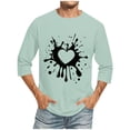 thumbnail image 1 of Camisetas de Manga Larga para Hombres, Día de San Valentín Impreso 3/4 Manga Camiseta de Fitness, Mezcla de Algodón Casual, 1 of 9