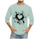 thumbnail image 1 of Camisetas de Manga Larga para Hombres, Día de San Valentín Impreso 3/4 Manga Camiseta de Fitness, Mezcla de Algodón Casual, 1 of 9