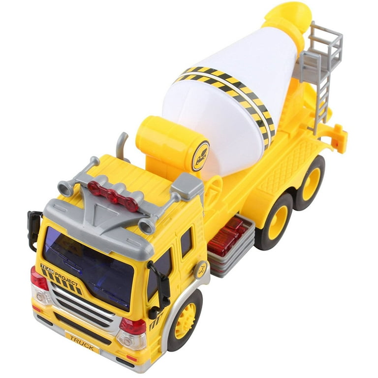 Friction Powered Cement Mixer Truck Toy With Lights And Friction Powered Cement Mixer Truck Toy With Lights And