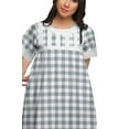 thumbnail image 5 of Moomaya Printed Short Sleeve Maxi Nightdress Button Down Cotton Sleepwear Gown, 5 of 6