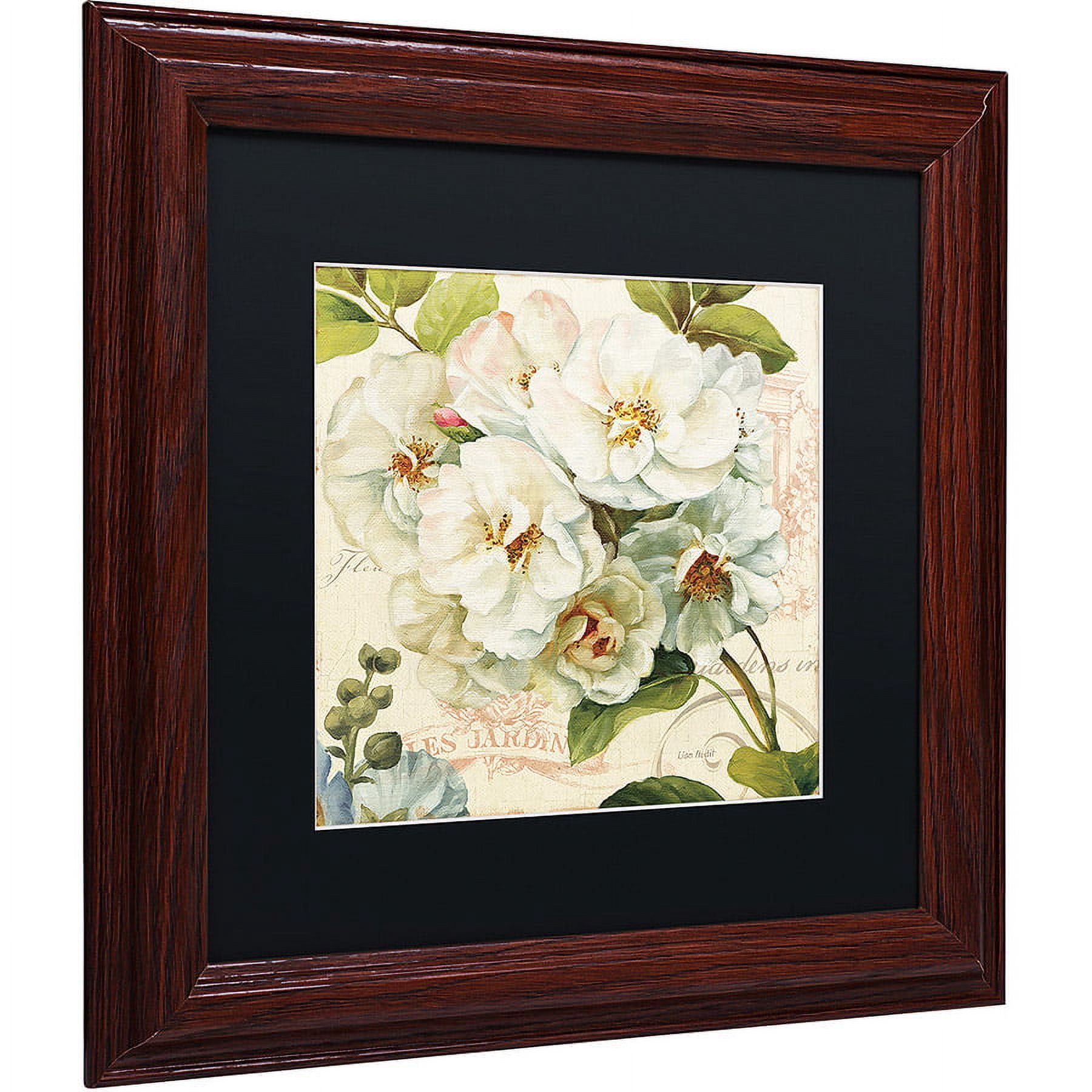 Trademark Fine Art "Les Jardin III" Canvas Art by Lisa Audit, Black Matte, Wood Frame