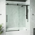 thumbnail image 4 of VIGO Elan Cass Aerodynamic 56 to 60 in. W x 66 in. H Sliding Frameless Tub Door in Matte Black with 3/8 in. Clear Glass, 4 of 13