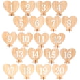 thumbnail image 1 of MasteelfCA 20pcs 1-20 Wooden Numbers with Holder Base Heart Shape Numbers for Wedding Decoration, 1 of 4