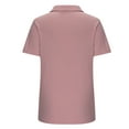 thumbnail image 7 of Wycnly Womens Tops Plain Short Sleeve V-Neck Tee Shirts Summer Casual Solid Loose Lapel Quarter Zip Pullover Blouses Pink S Clearance Clothes, 7 of 7