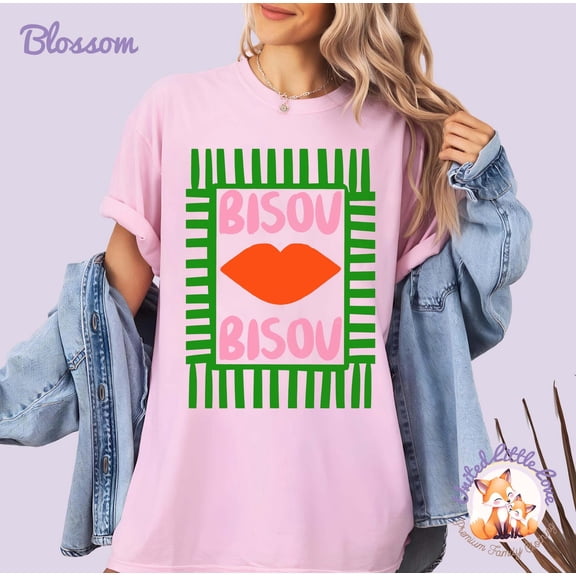 French Bisous Shirt, French TShirt, Paris Tee, French Vacation Tee, Shirt For French Lover, French Words Tee, Tomato Girl Tee