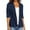 Dark Blue, variant on Luxalzxs Linen Blazer Women Summer Lightweight Ruched 3/4 Sleeve Single Button Business Work Office Suit Jackets Dressy Casual Work Blazers Cardigan