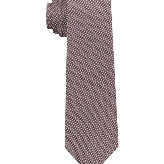 DKNY Mens Frosted Geo Self-tied Necktie, Orange, One Size