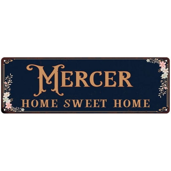 MERCER Home Sweet Home Victorian Look Gift 6x18 Metal Sign 206180046604