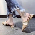 thumbnail image 6 of FRSASU Women's Pointed Toe Slide Mules Backless Leather Slip On Sandals Work office Low Heel Dressy Loafer Shoes Khaki, 6 of 9