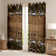 thumbnail image 2 of Feelyou Farmhouse Wooden Plank Black Out Curtains, Hunting and Fishing Curtains Pack of 2 (42x63 Each), Rustic Lodge Cabin Bedroom Curtains, Blackout Curtains Home Decor, 2 of 6
