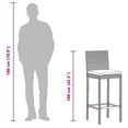 thumbnail image 3 of vidaXL Patio Bar Set Outdoor Garden Furniture Solid Wood Acacia and Poly Rattan, 3 of 11