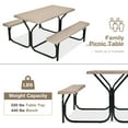 thumbnail image 6 of Gymax Picnic Table Camping Picnic Bench Set Backyard Garden Patio Dining Party, 6 of 10