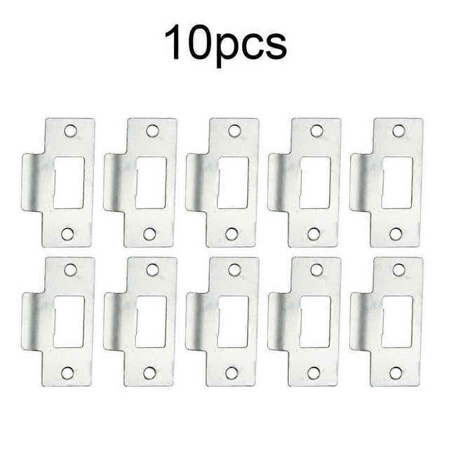 5/10 Pcs Plaque de Remplacement pour Loquet Tubulaire Standard Nickel Acier Inoxydable Gâche de Porte Réglable pour Portes Basculantes