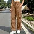 thumbnail image 5 of Aeguzox Womens Pants Elastic Waisted Outdoor Joggers Casual Loose Solid Color Cargo Pants with Multi-Pockets,Sizes S-2XL, 5 of 7