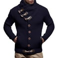 thumbnail image 3 of Thickened Wool Blend Cardigan Sweater for Men, Casual Fashion Stand Collar Winter Wear, 3 of 9