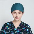 thumbnail image 4 of HEVIRGO Nurse Doctor Hat with Built-in Sweat-Absorbent Terry Cloth Dentist Cap with Adjustable Elastic Band for Salons Waiters Labs Vets Kitchens, 4 of 8