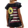 thumbnail image 4 of Camiseta de mujer Camisetas con cuello en V Volantes Camiseta de manga corta con estampado Tops Blusa Regalo para mujer Fridja hjk6577, 4 of 6