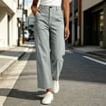 thumbnail image 4 of ClodeEU Women's High Waist Straight Leg Cropped Pants,Casual Trousers with Pockets Gray,Women's Plus XL, 4 of 8