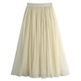 thumbnail image 2 of Bixock Summer Long Skirts for Women Pleated Flowy Maxi Dress High Waisted A Line Casual Long Dress Loose Beach Vacation Tiered Skirts, 2 of 5