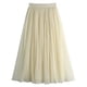 thumbnail image 1 of TaTaai Women Ribbed Mesh Pleated Skirt Ice Silk A-Line Flared Midi Skirt Ladies Spring Summer Daily Commute Office Wear Lightweight Breathable Non-See-Through Stylish Skirt Gift, 1 of 4