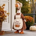 thumbnail image 5 of Fall Porch Goose Outfit with Pumpkin Embroidery, 21 Inch, Brown and Cream, Thanksgiving Decoration, 5 of 5