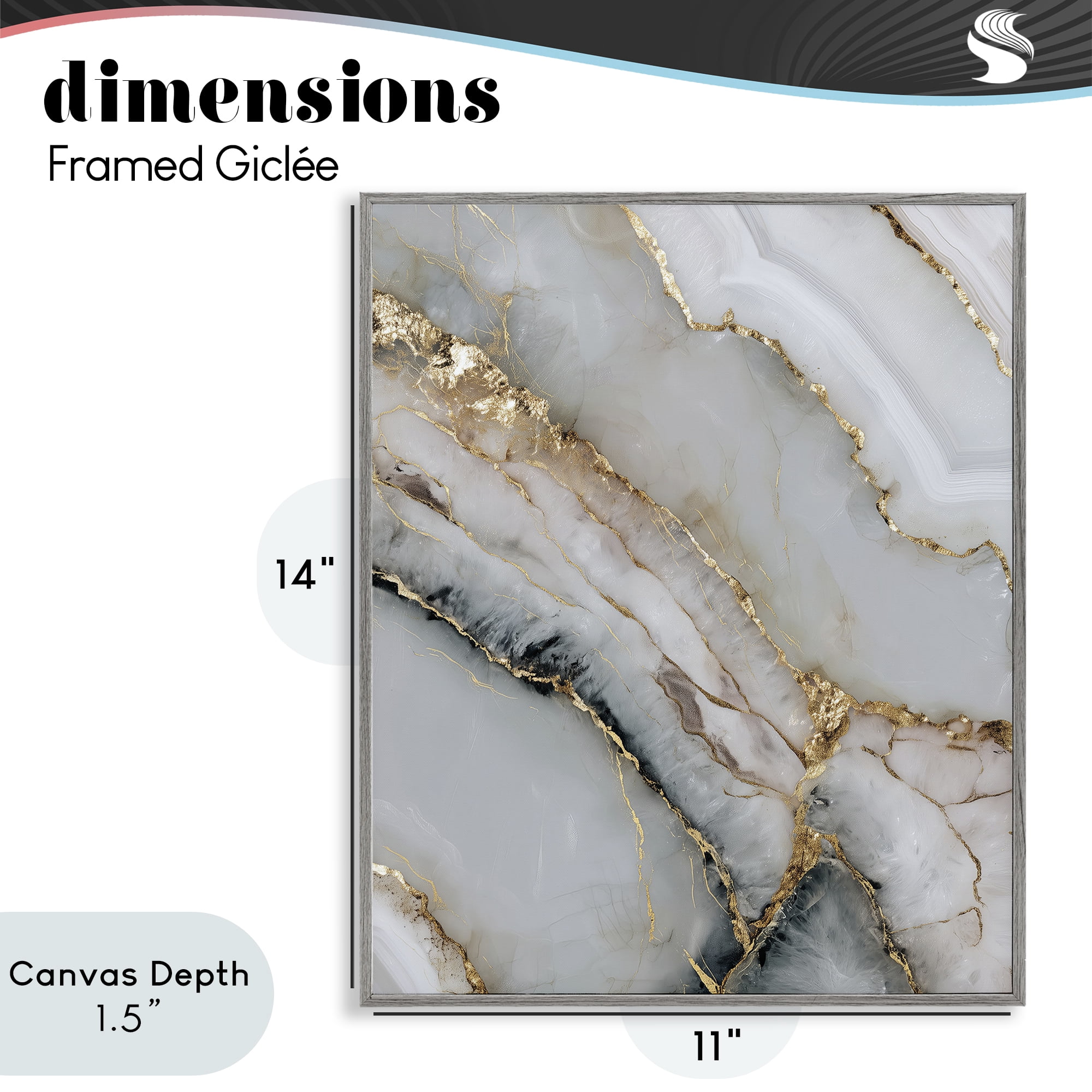 Stupell Industries Glinting Abyss Geode Gray Framed Giclee Art, design by Svetlana Aleynikova