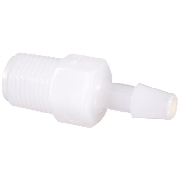 Eldon James A2-3HDPE High Density Polyethylene Adapter Fitting, 1/8-27 NPT to 3/16" Hose Barb (Pack of 10)