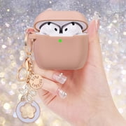 Apple Airpods 4 phone cases, new women's anti drop silicone iPod 4 earphones, wireless accessories, charging case, Airpods 4th generation girls' shiny keychain, earphone protective cover