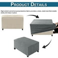 thumbnail image 3 of Lapalife Ottoman Cover Rectangular Geometric Footstool Cover Jacquard Footrest Slipcovers with Elastic Bottom Furniture Protector Removable Washable, Gray, 3 of 5