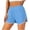 Light Blue, variant on Kinrui Running Shorts Women 3" Elastic Waist Split Hem Lightweight Workout Gym Shorts with Pockets White XL