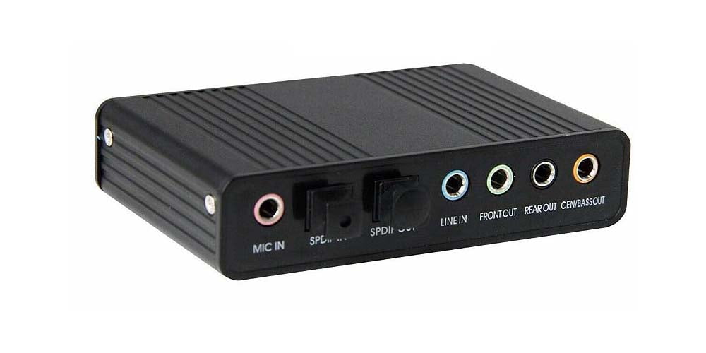 USB 5.1 Multi-Channel Surround Sound Adapter With Optical Audio Input