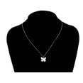 thumbnail image 2 of Fine Silver Plated Butterfly Necklace with Simulated Diamonds Adult, 2 of 6