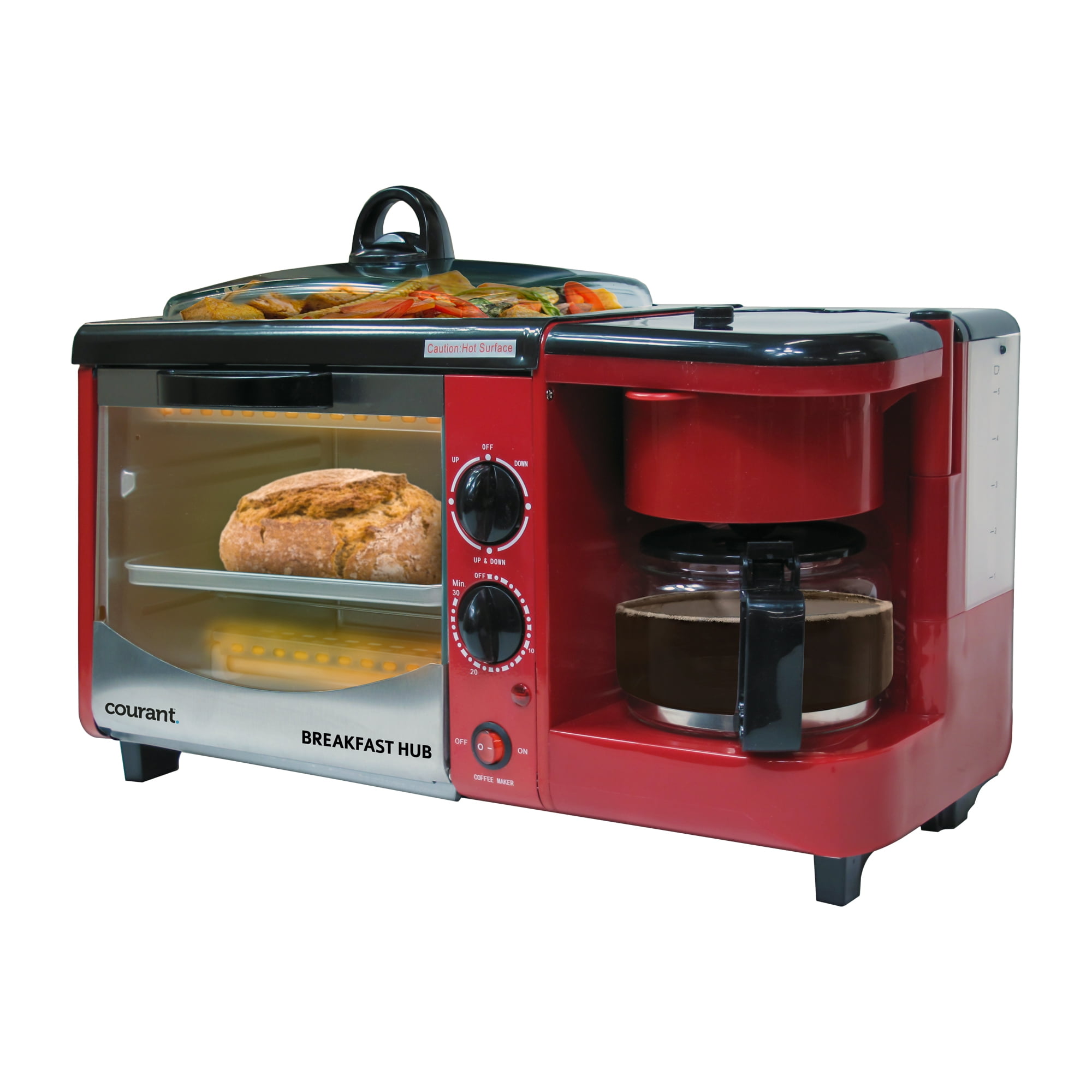Uncategorized Multifunction Kitchen Appliances courant cbh4601 3 in 1 multifunction breakfast hub red walmart com