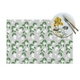 thumbnail image 4 of XMXT 6 Pcs Woven Placemats, White Fruit Leaves Pattern Stain Resistant Anti-Skid Placemat for Kitchen Table, 12 x 18 inches, 4 of 6