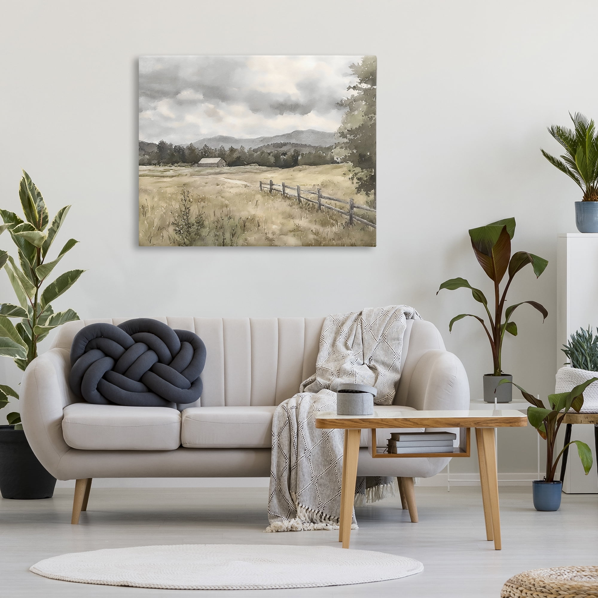 Stupell Industries Muted Valley Cottage Canvas Wall Art, design by Riley B
