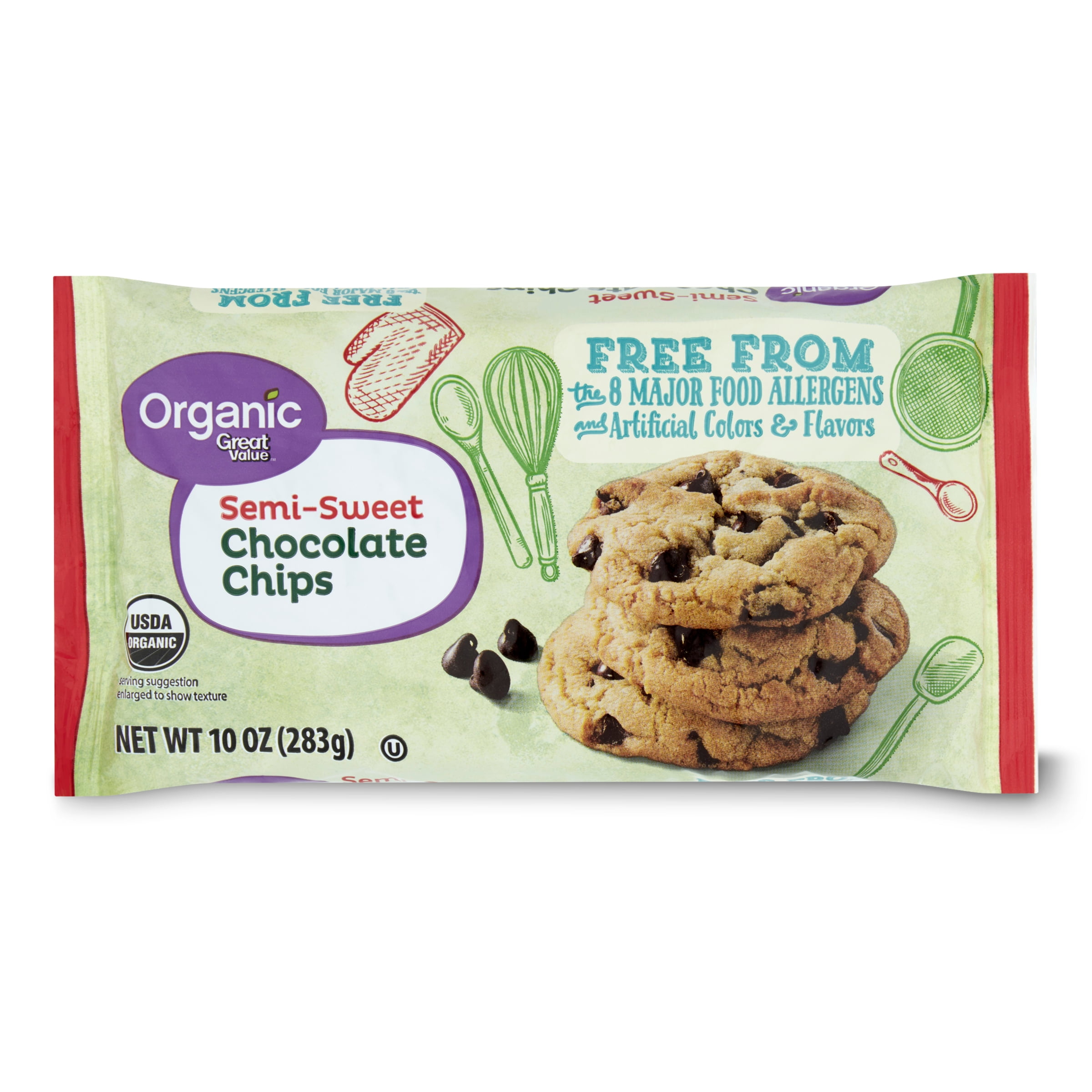Great Value Organic Semisweet Chocolate Chips, 10 oz