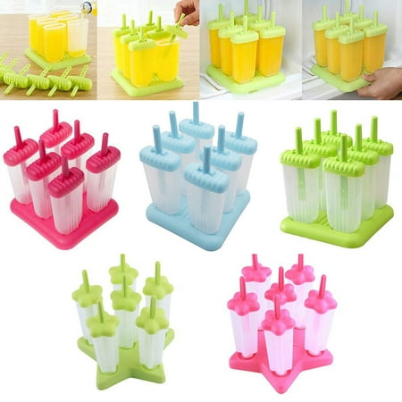 

Cheers US Upgrade Popsicle Molds Sets Ice Cream Lolly Maker Form DIY Pop Mould 6 Ice Pop Makers Reusable Ice Lolly Cream Mold Home-made Popsicles Mould Tray with Stick