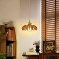thumbnail image 2 of ZJQYDS Plug in Pendant Light, Hanging Lights with Plug in Cord, Hanging Light Fixture with Amber Color Glass, E26 Pendant Lighting for Kitchen Island, Bedroom, Dining Room-Browm, 2 of 14