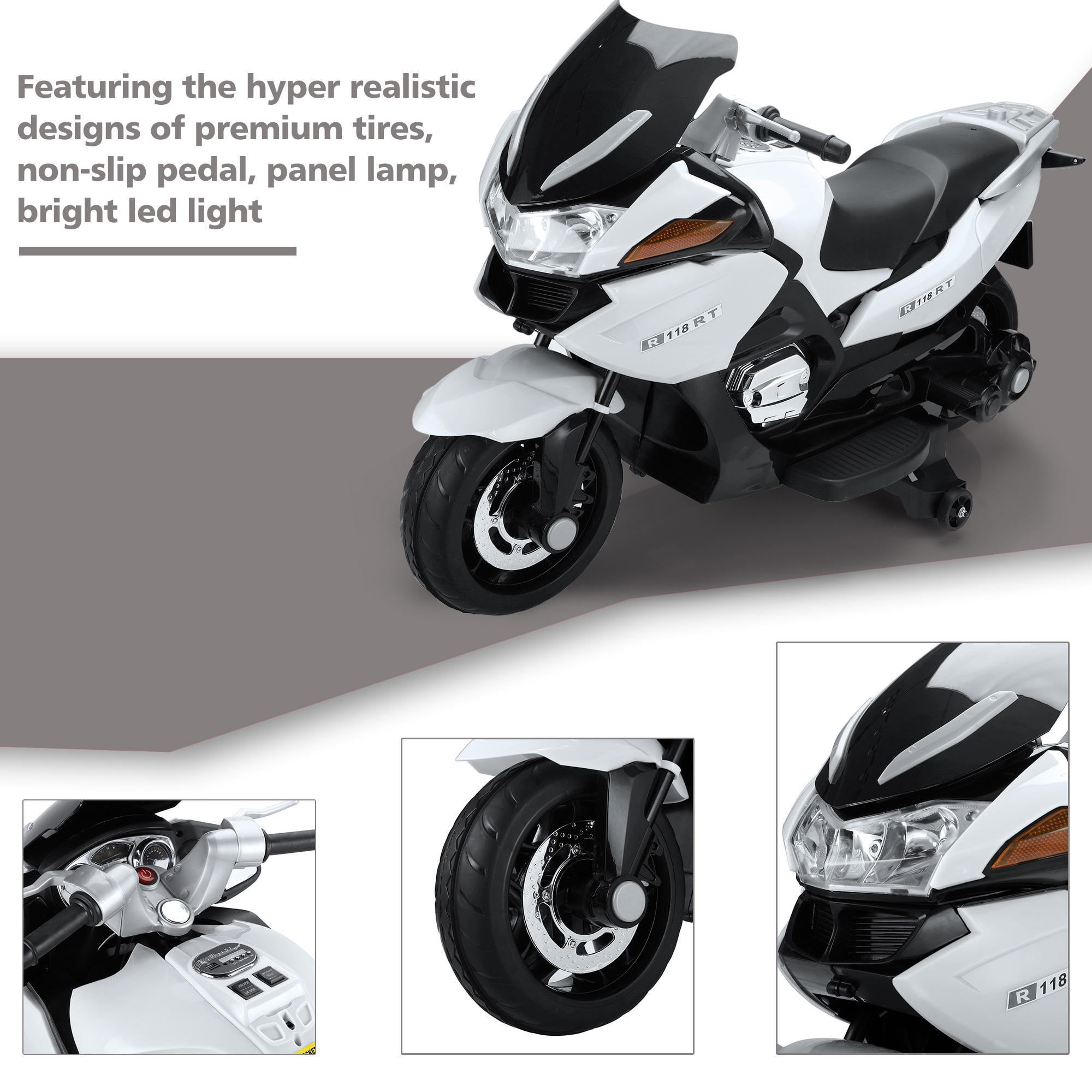 12V Electric Motorcycle for Kids, 2022 Upgrade Kids Motorcycle with Training Wheels for Kids 2-6