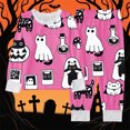 thumbnail image 5 of Tisuna Kids Halloween Pajamas Set For Girls Comfort Fit Cartoon Print Long Sleeve Crewneck Tops And Pants Sleepwear Toddler And Children Everyday Sleep Wear Set Size 7-8 Years Pink, 5 of 5